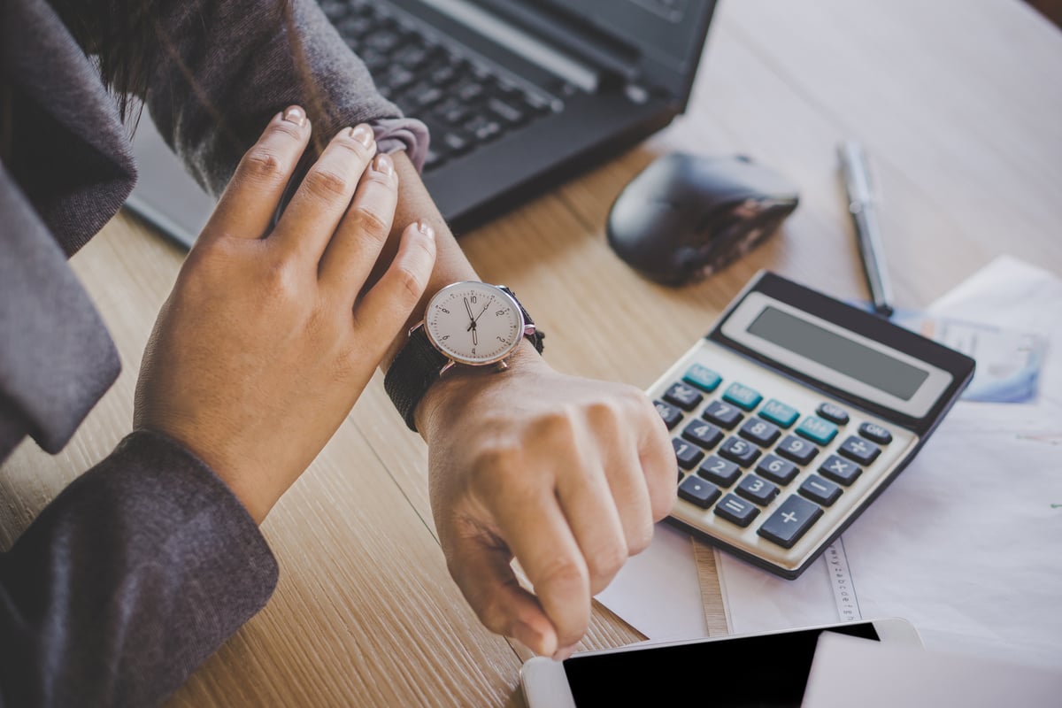 Hand Checking on a Wristwatch 